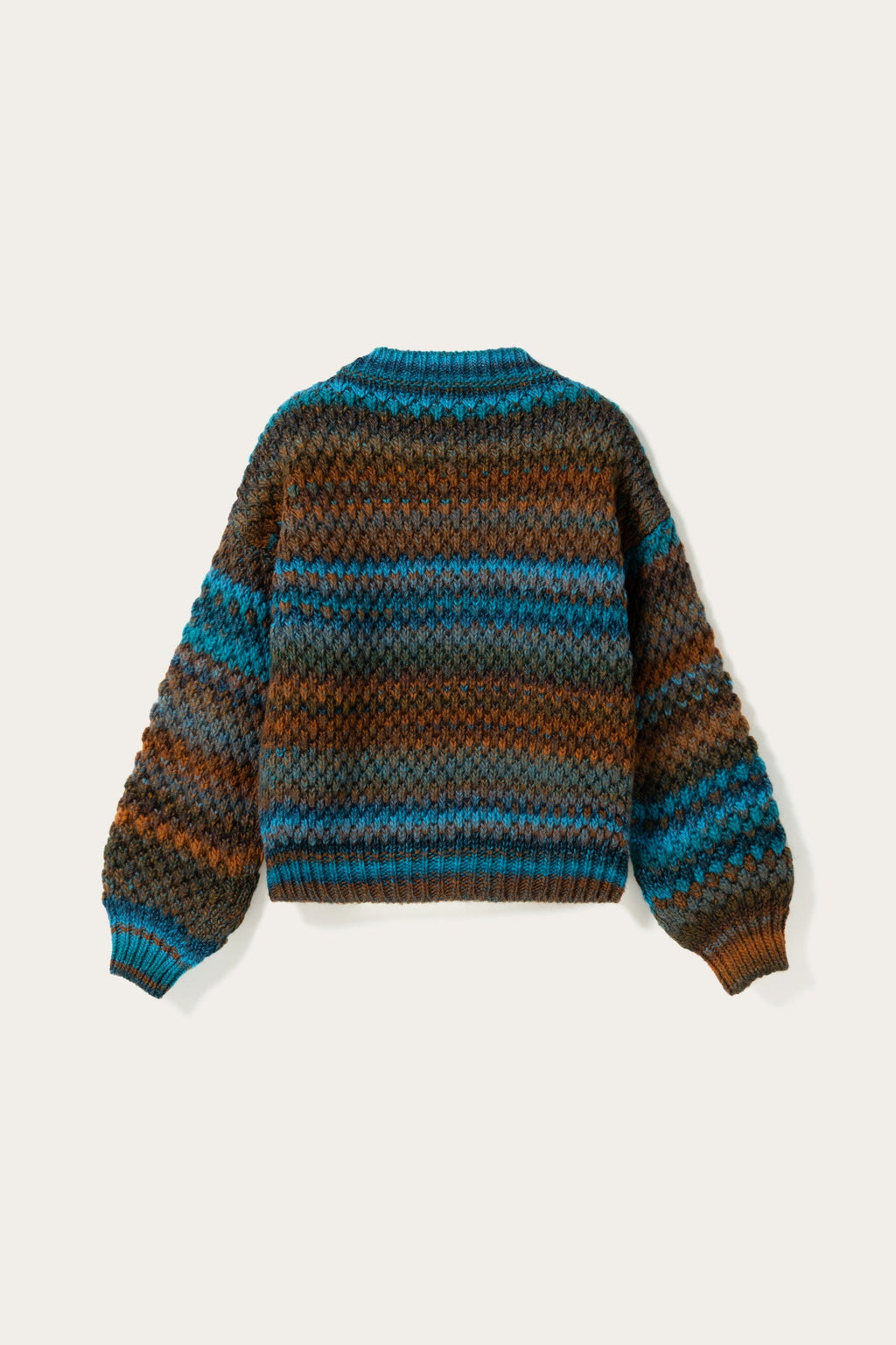 Gio Strickpullover Türkis Braun Mix