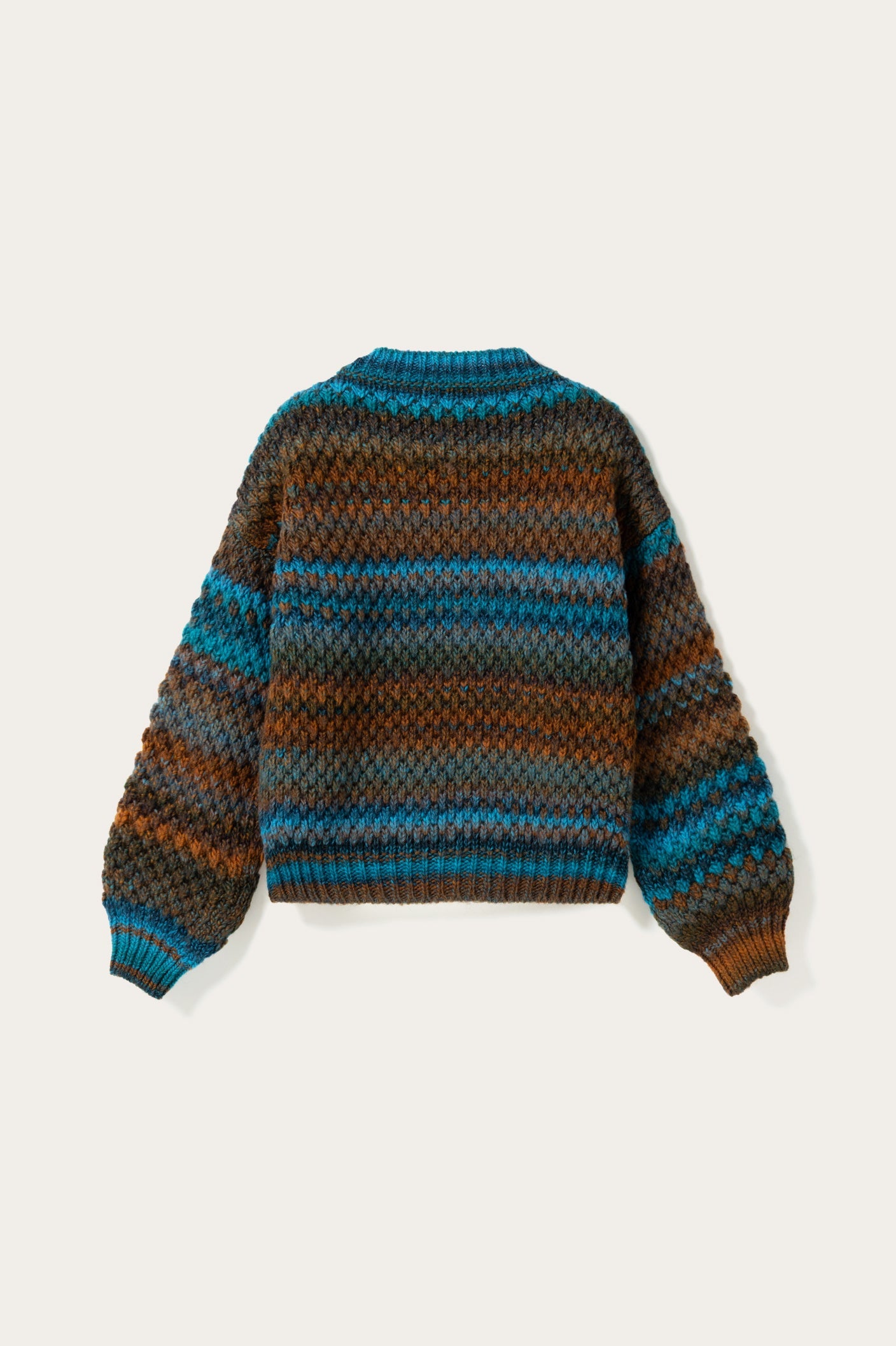 Gio Strickpullover Türkis Braun Mix