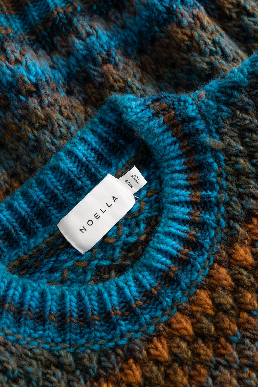 Gio Strickpullover Türkis Braun Mix