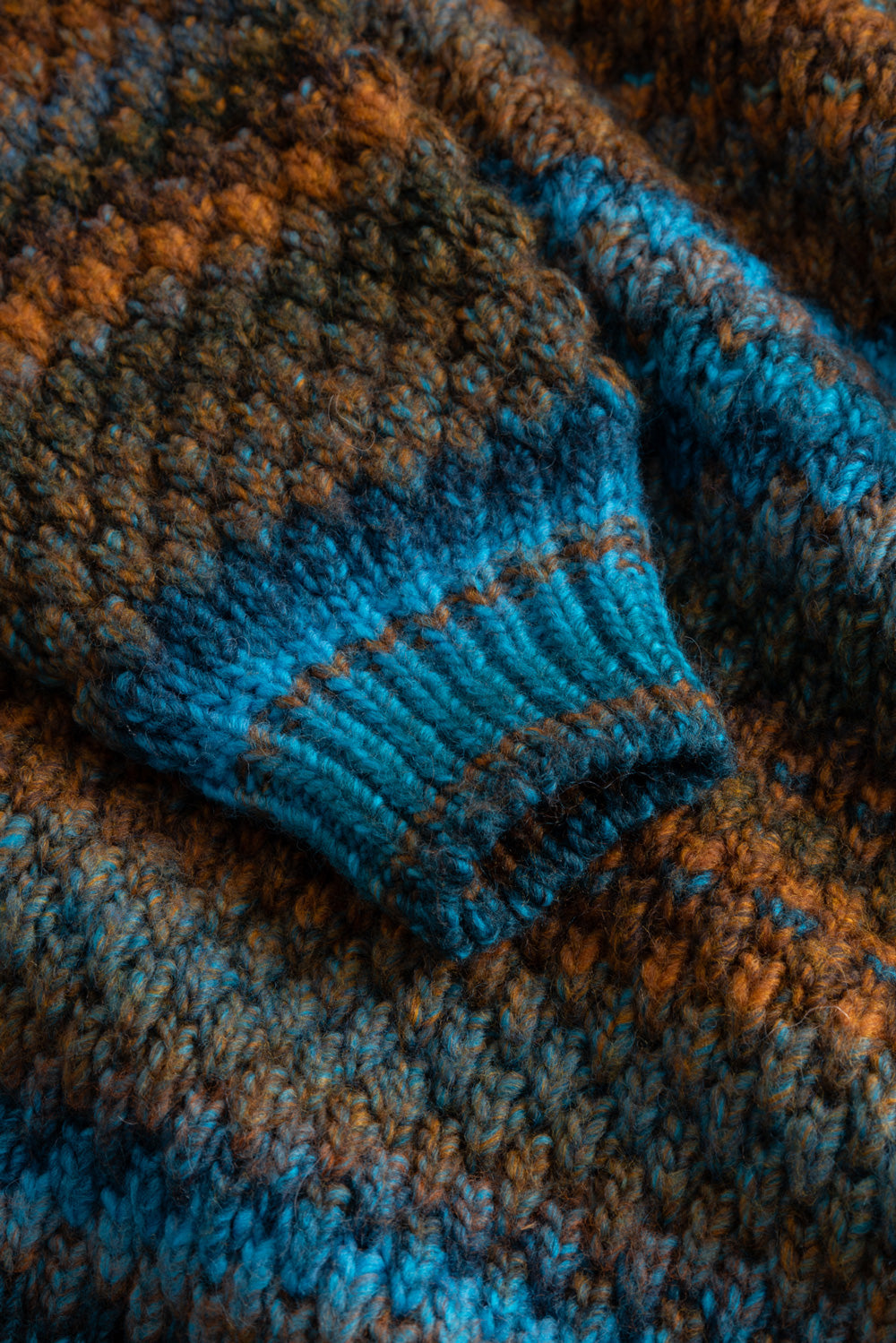 Gio Strickpullover Türkis Braun Mix
