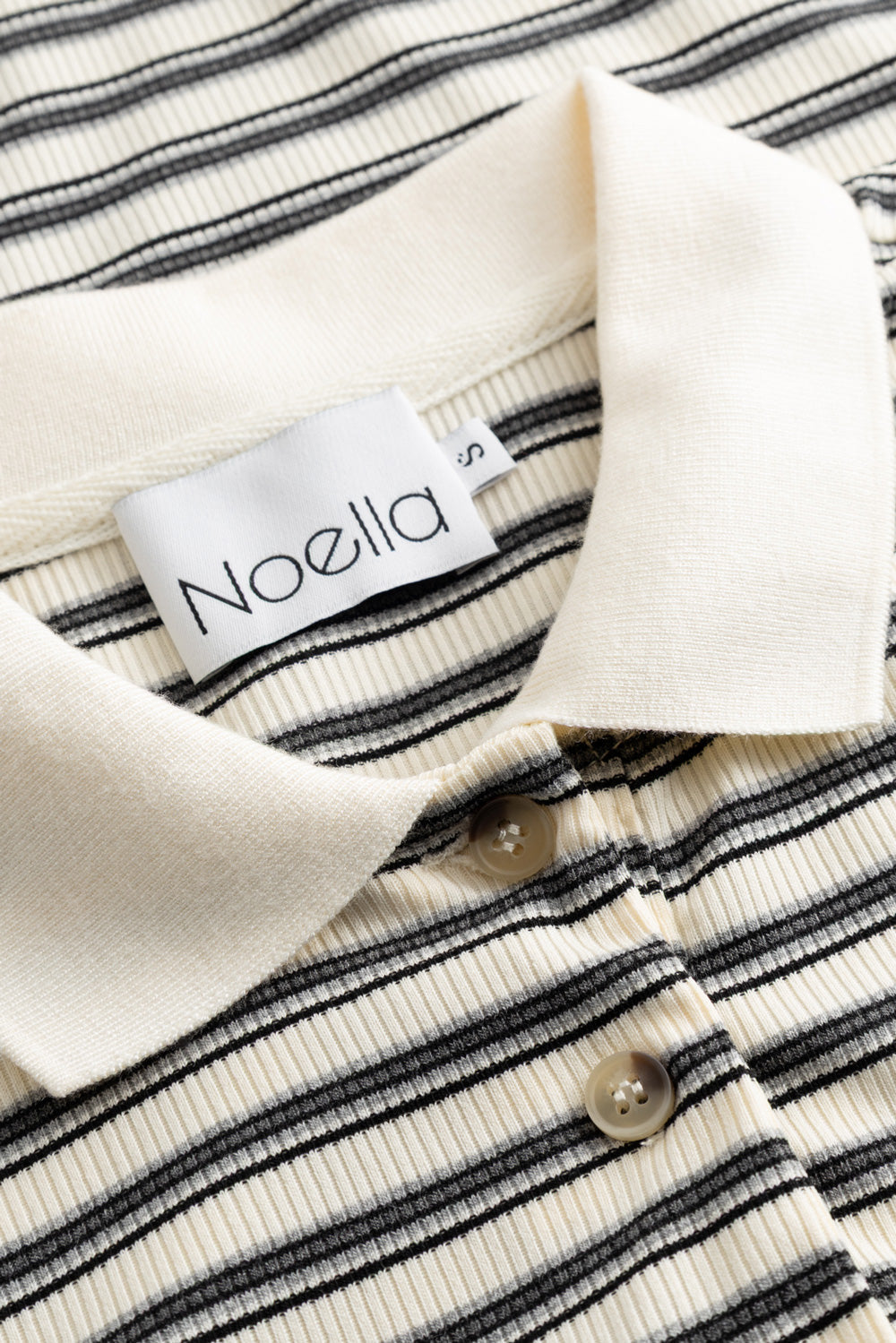 Leyna Polo-Top Sugar Grey Stripe