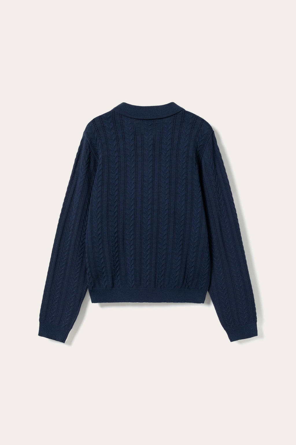 N-Mecca LS Strickpolo Marineblau