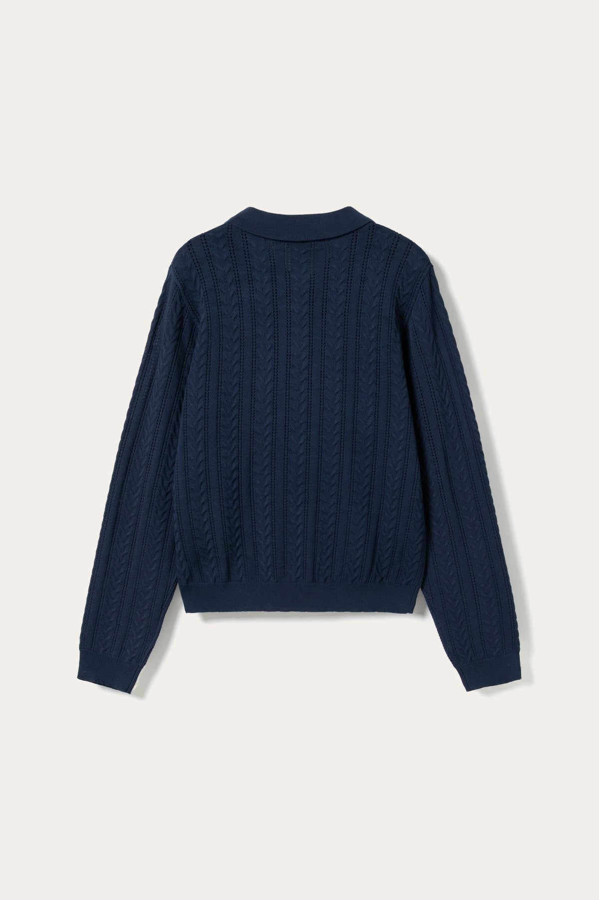 N-Mecca LS Knit Polo Navy