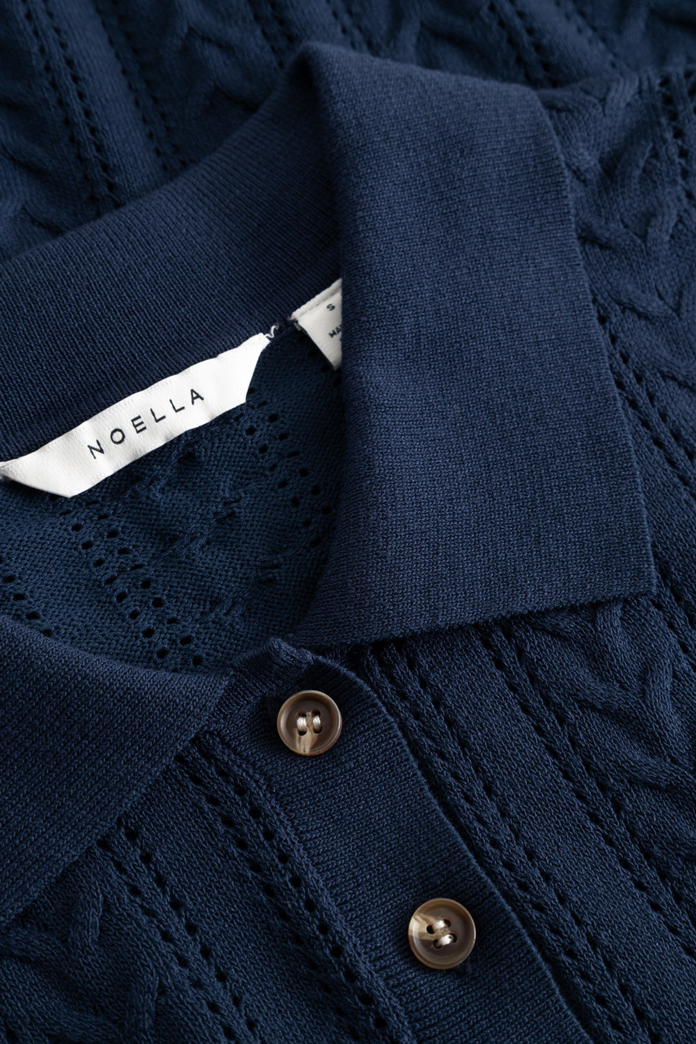 N-Mecca LS Strickpolo Marineblau