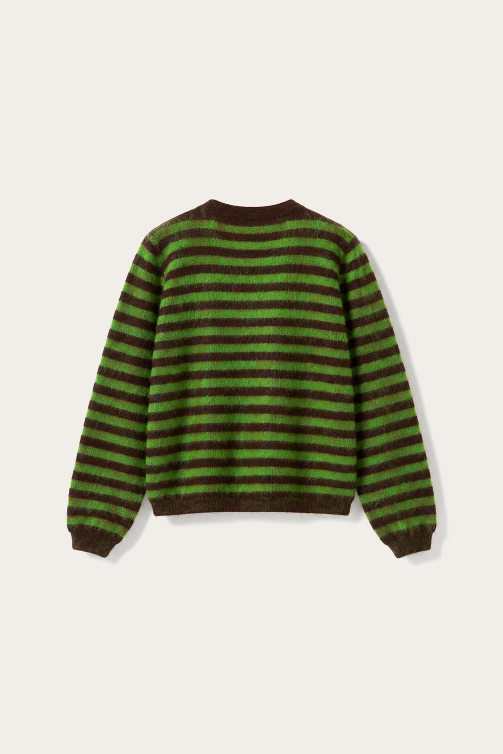 N-Mertice Strickjacke Braun Grün Gestreift