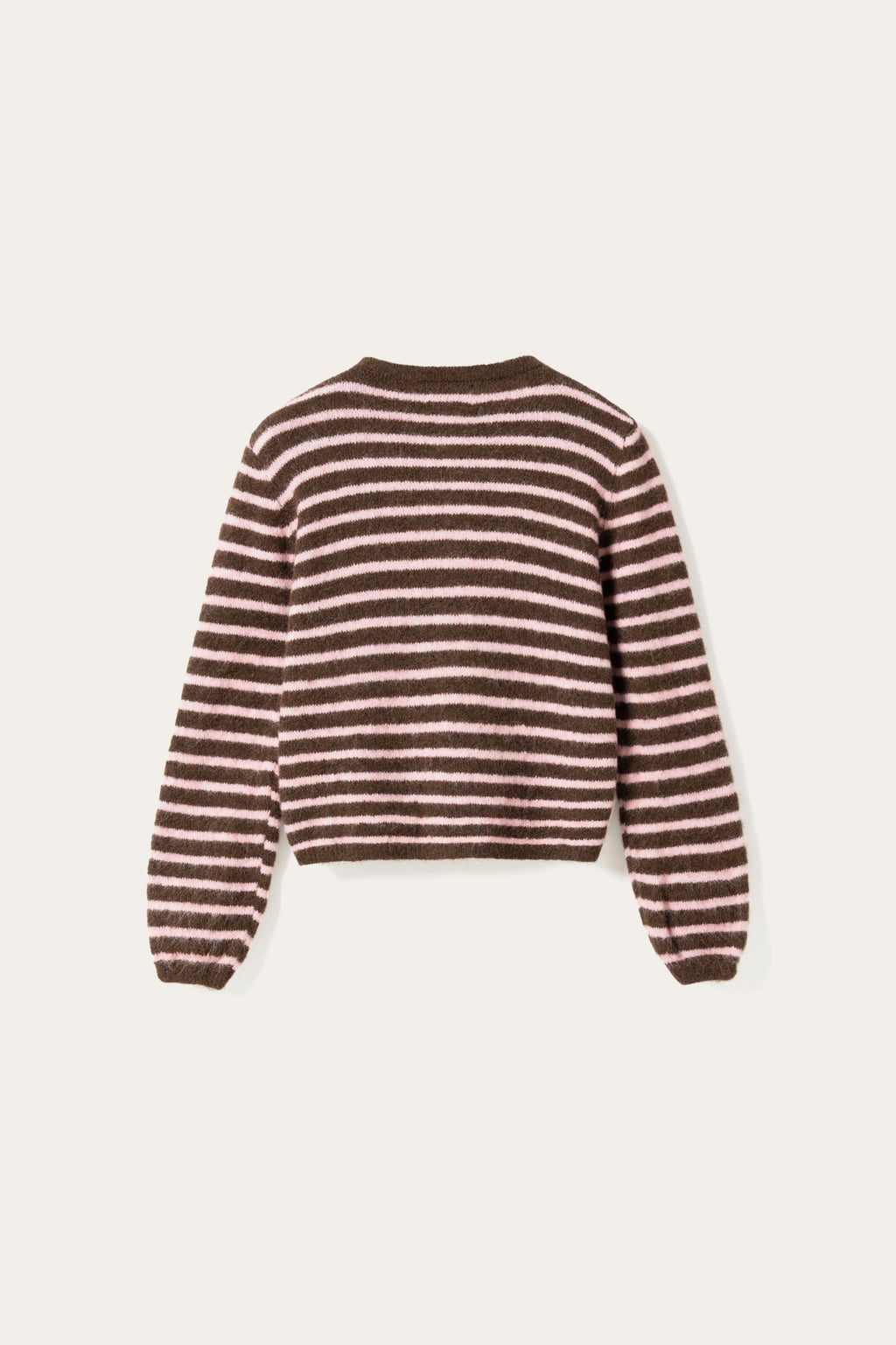 N-Mertice Strick-Cardigan Braun Rosé-Streifen