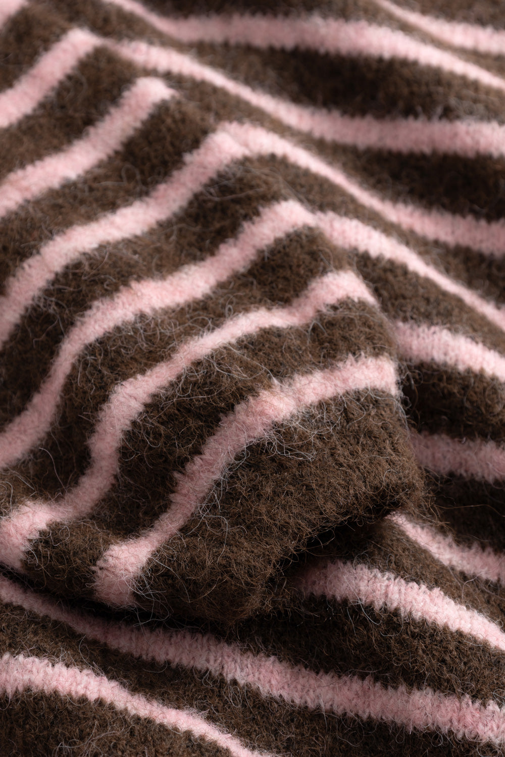 N-Mertice Strick-Cardigan Braun Rosé-Streifen