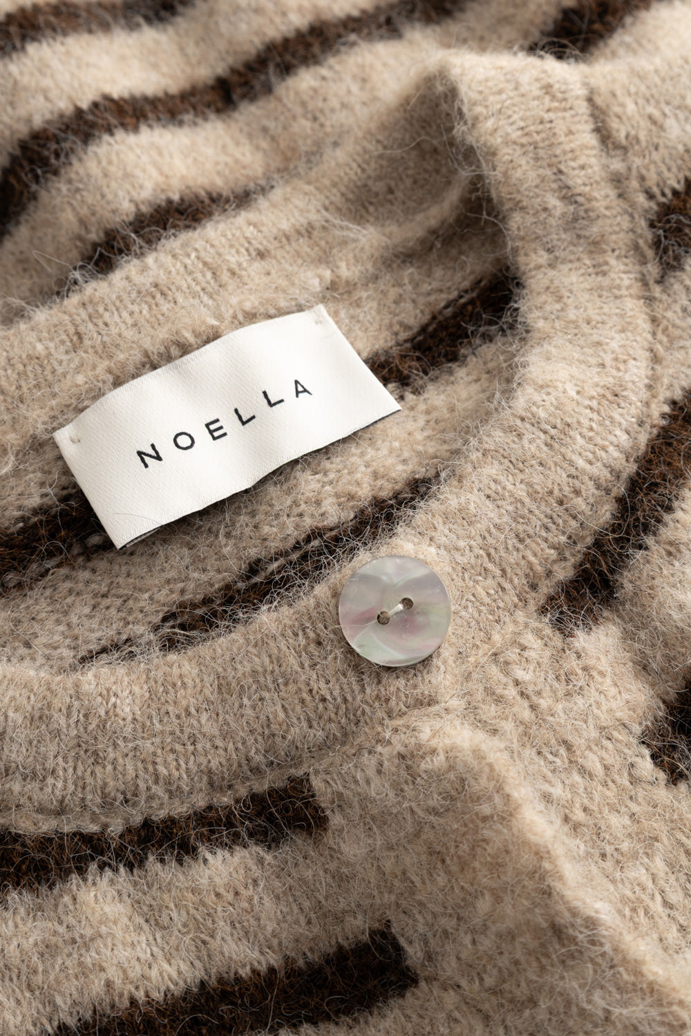 N-Mertice Strickjacke Braun Sandstreifen