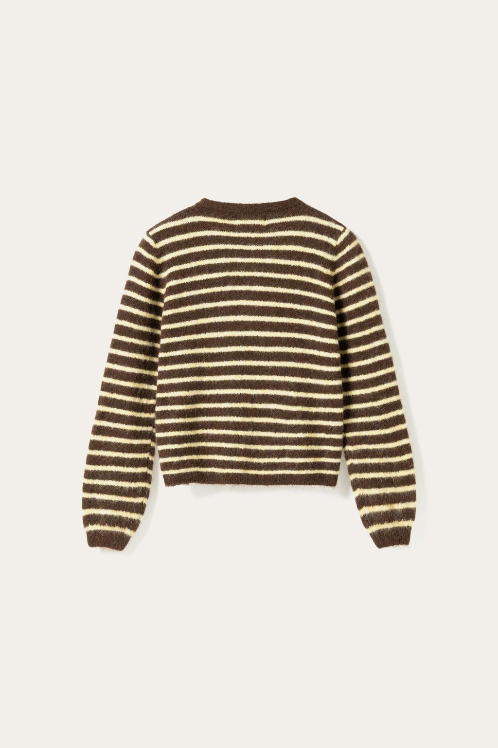 N-Mertice Strick-Cardigan Braun Gelb Gestreift