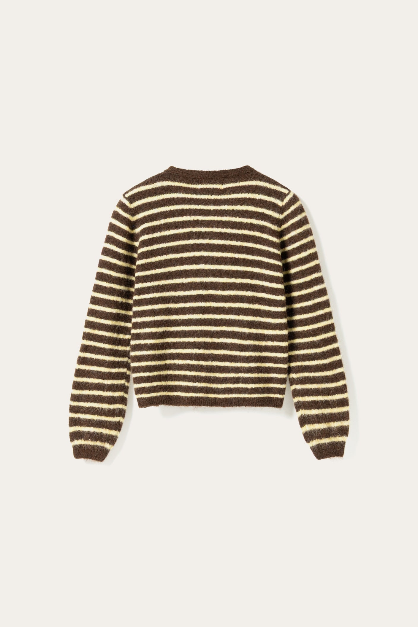 N-Mertice Strick-Cardigan Braun Gelb Gestreift
