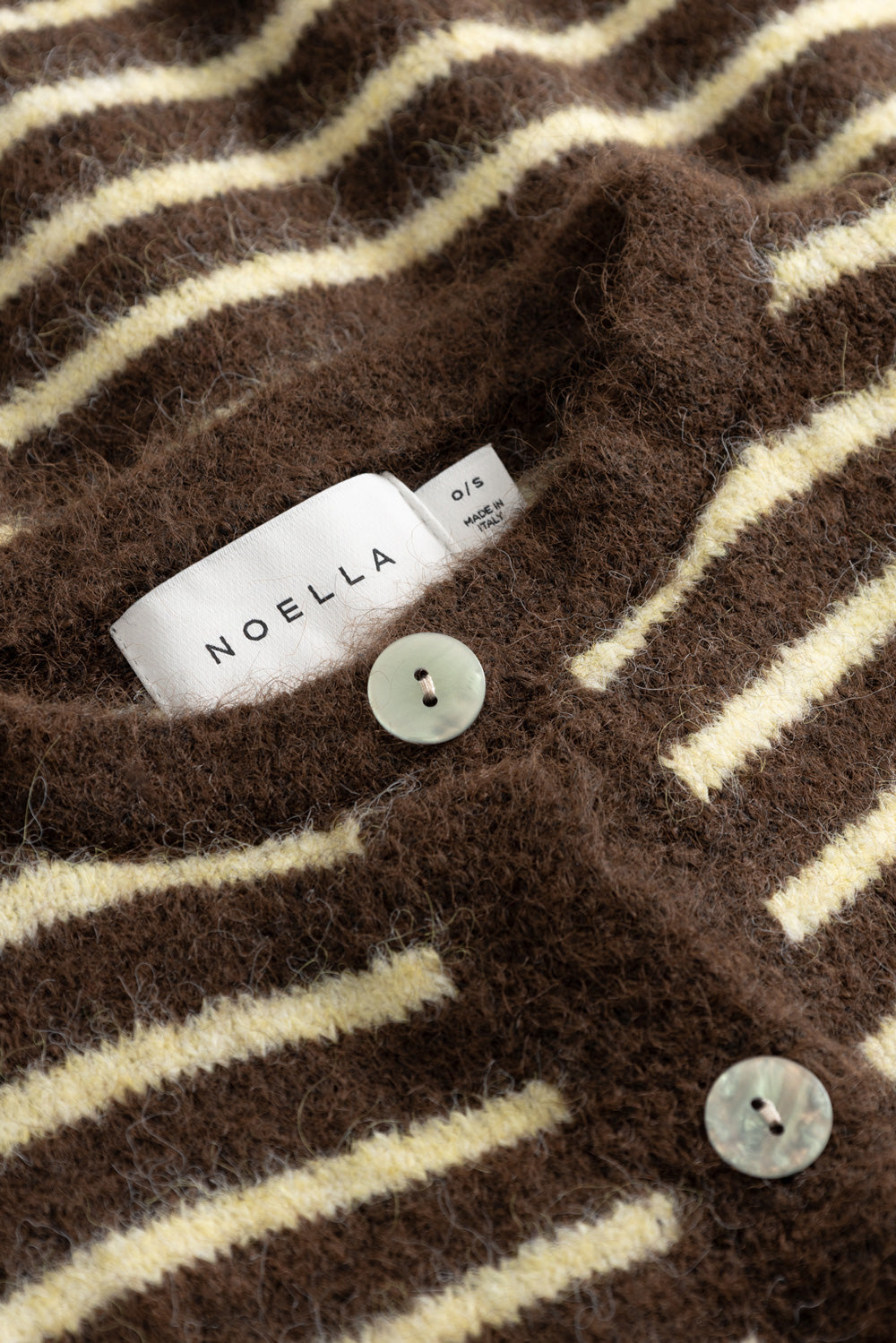 N-Mertice Strick-Cardigan Braun Gelb Gestreift