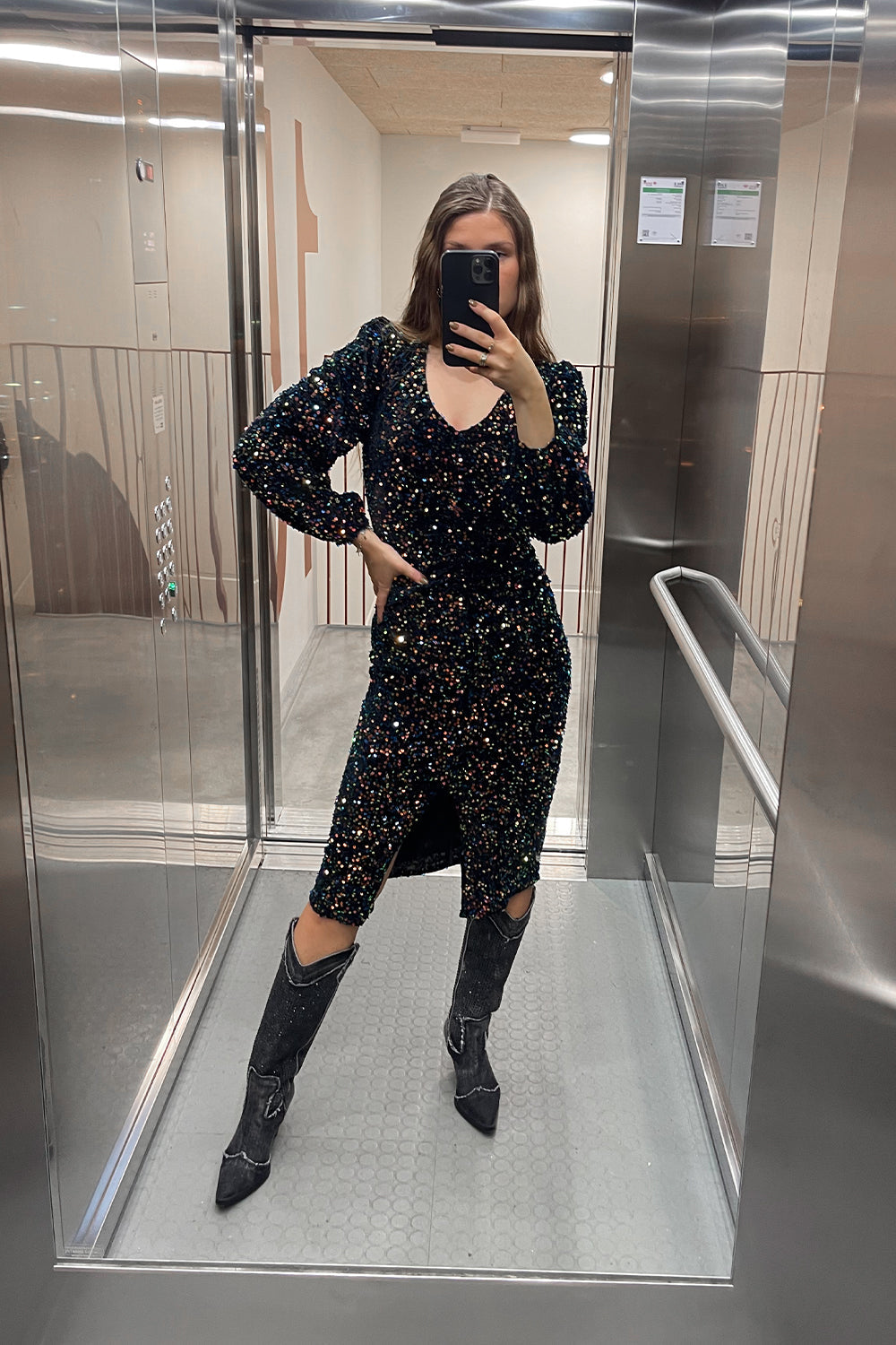 Teagan LG Kleid Black Mix