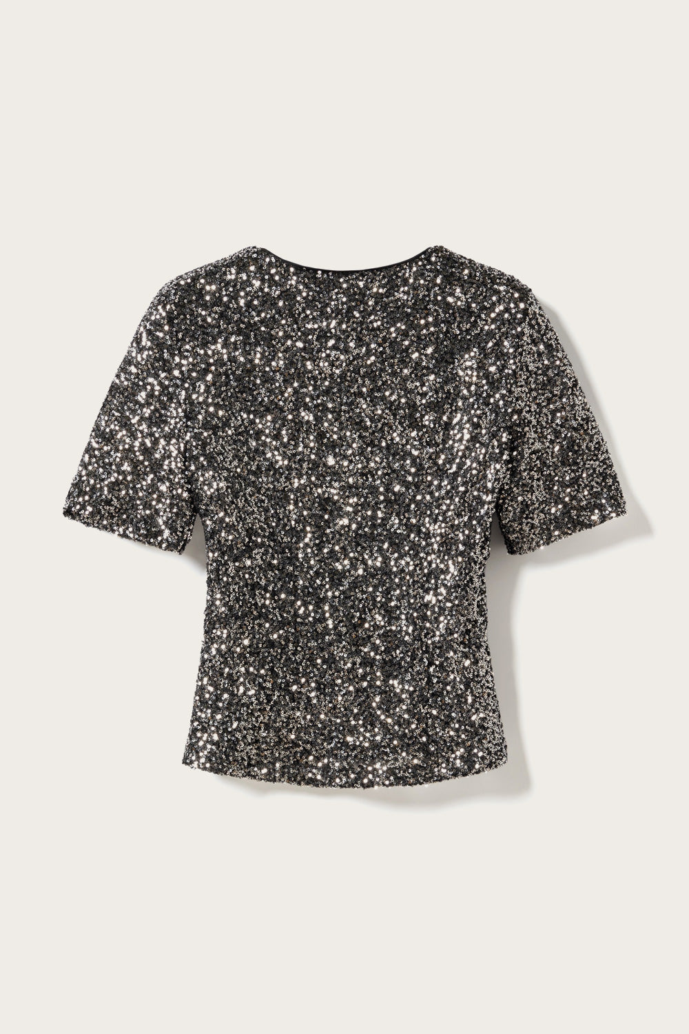 Zitronenbluse Schwarz Silber