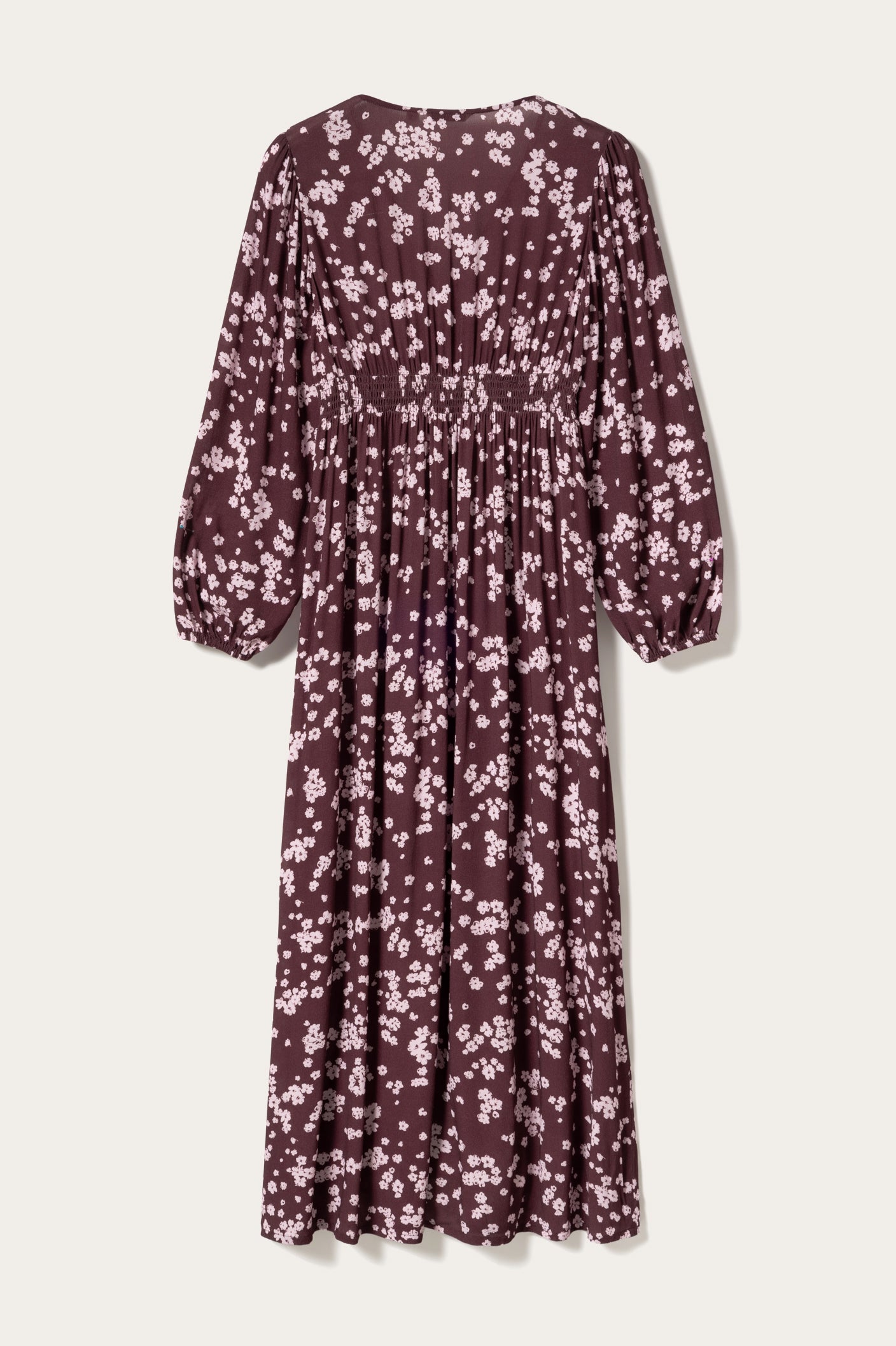N-Lilith Maxikleid Deja Burgunderroter Print