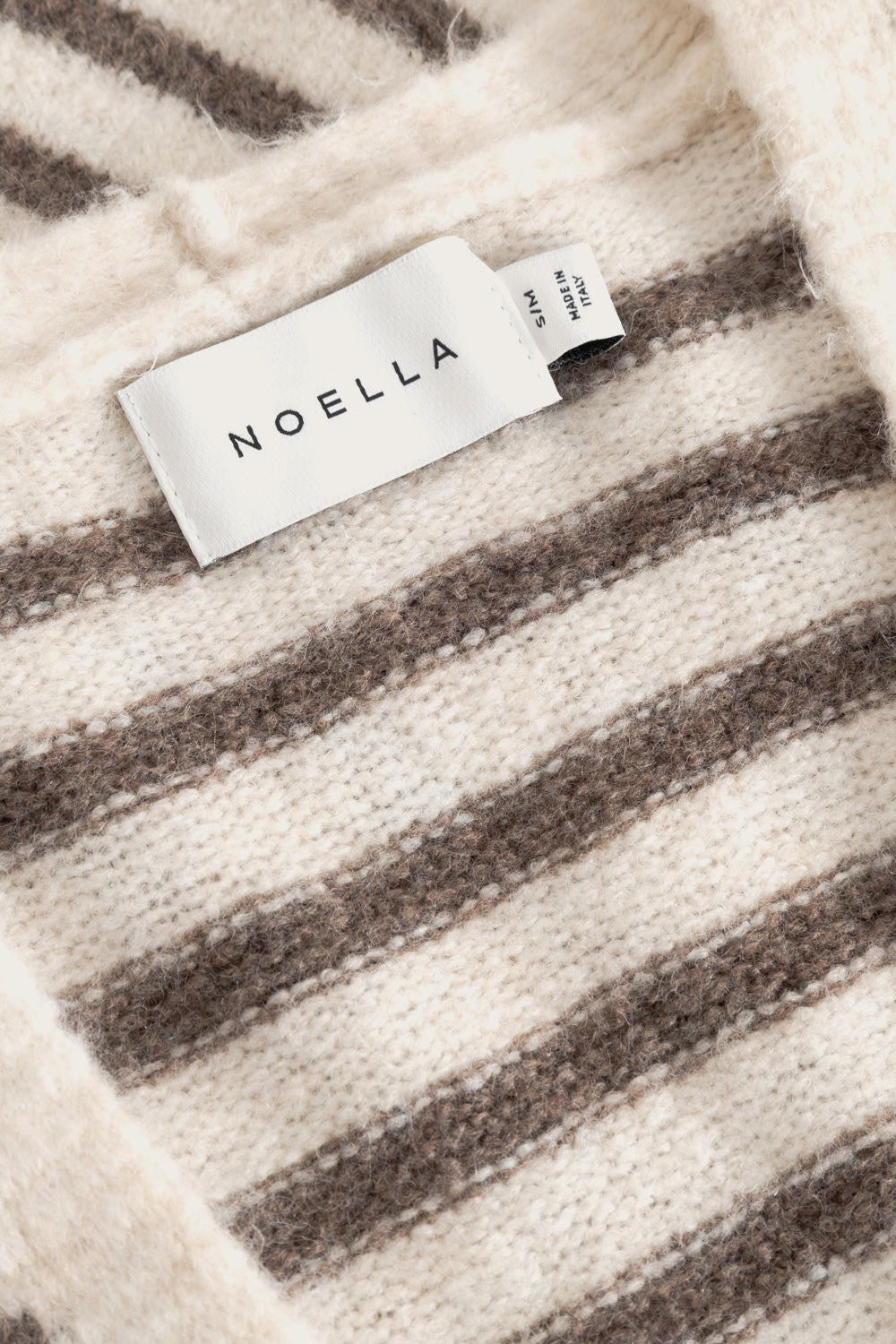 N-Lenda Strickjacke Braun-Elfenbein-Streifen