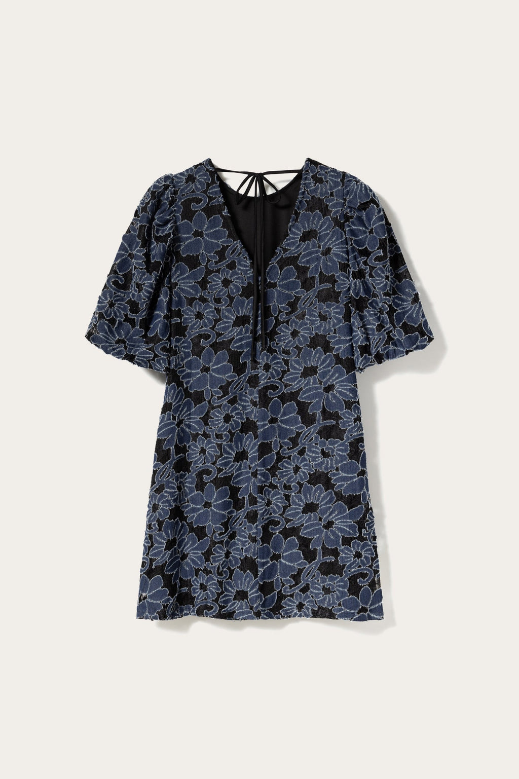 N-Pastis Kurzes Kleid Blau Schwarz Kombination