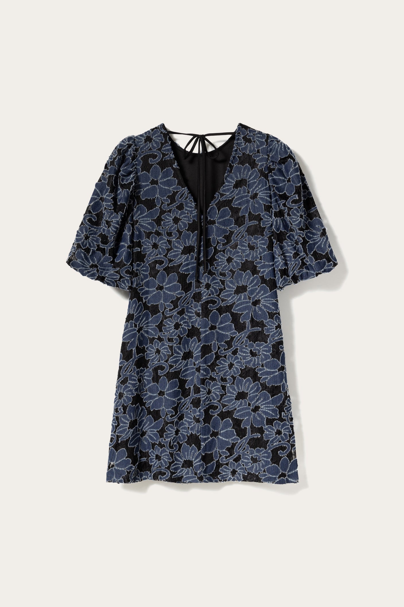 N-Pastis Kurzes Kleid Blau Schwarz Kombination