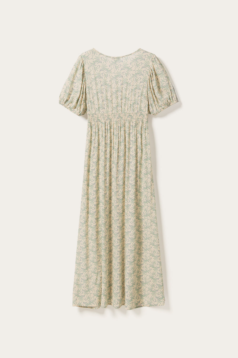 N-Lilith SS Maxikleid Dolley Gelber Print