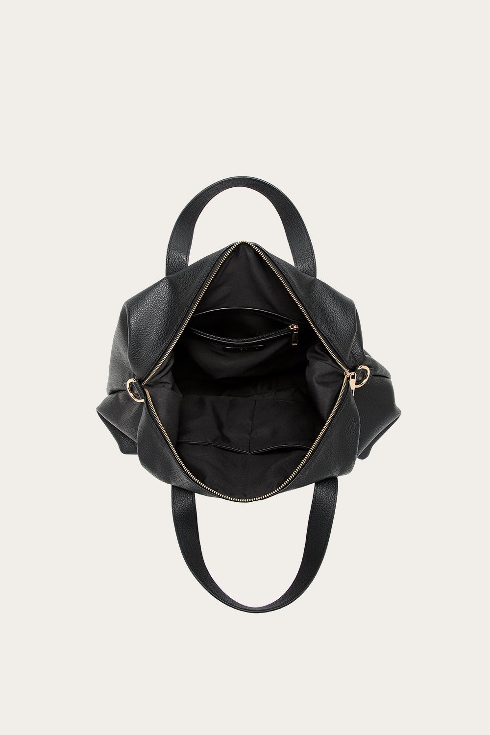 Holdall Mittelgroße Wochenendtasche Lederoptik Schwarz