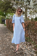 Reno Pastis langes Kleid Hellblau