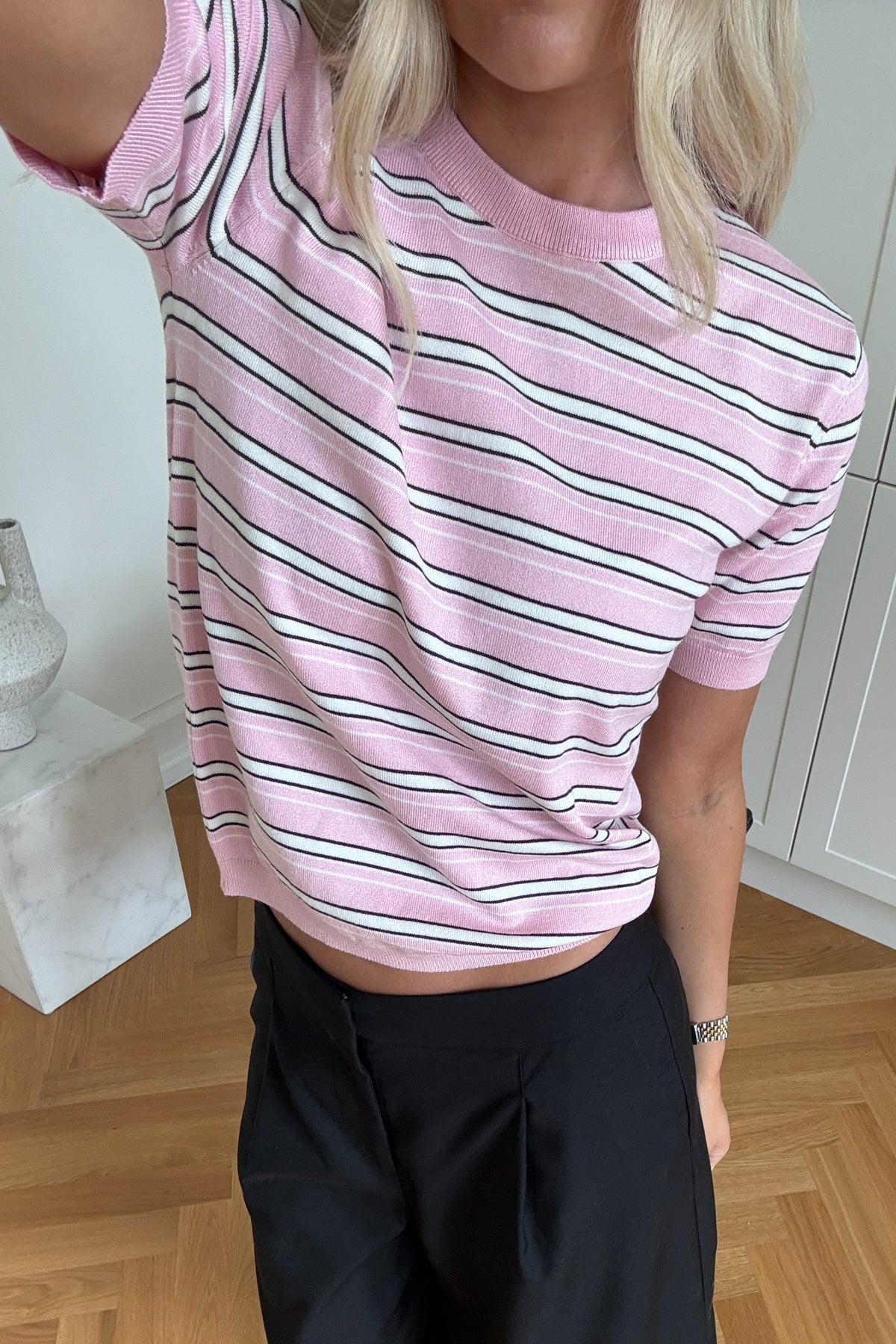N-Muna Strick Dannia Pink Gestreift