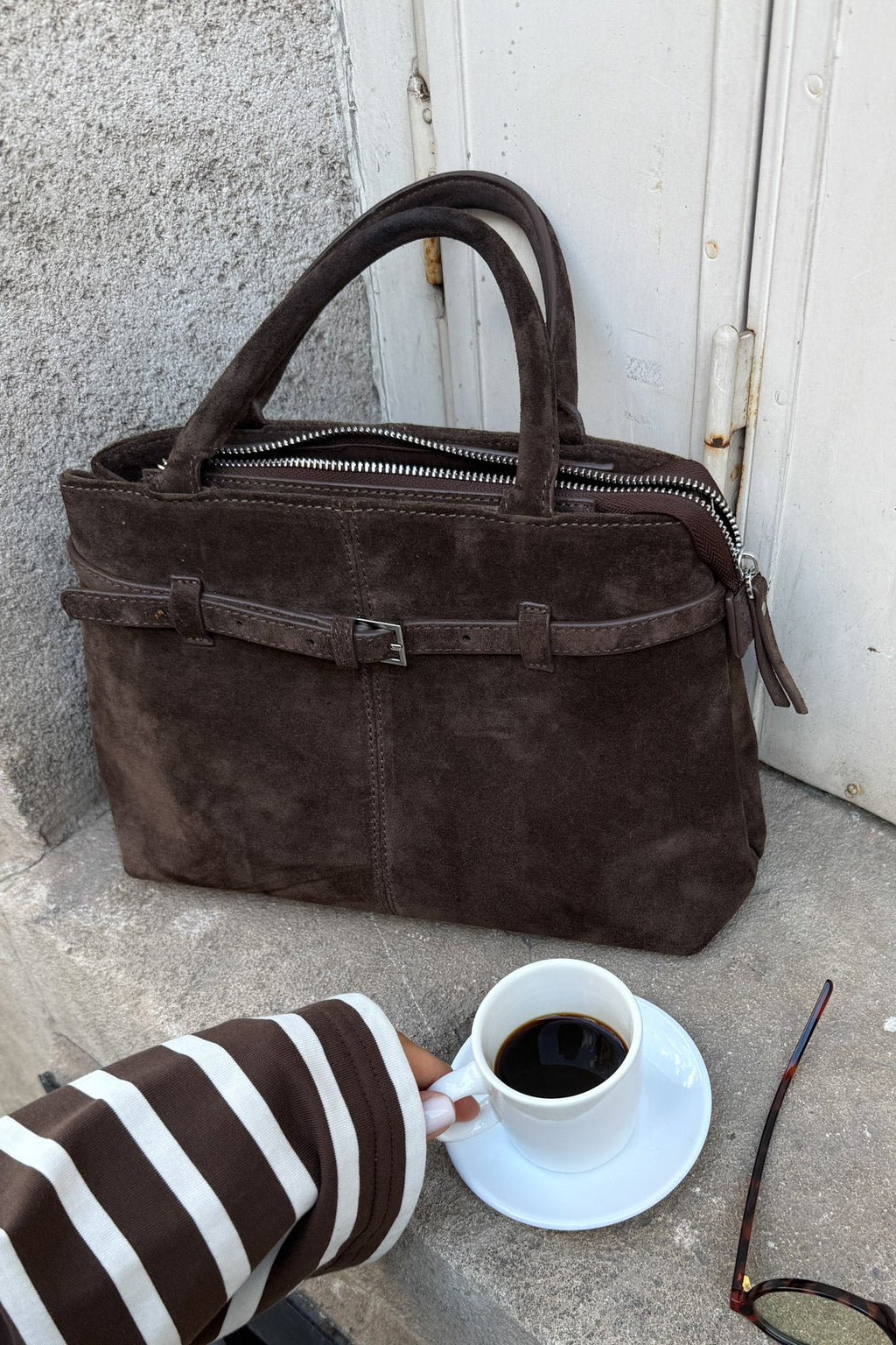 Macie Bag Echtes Wildleder Schoko