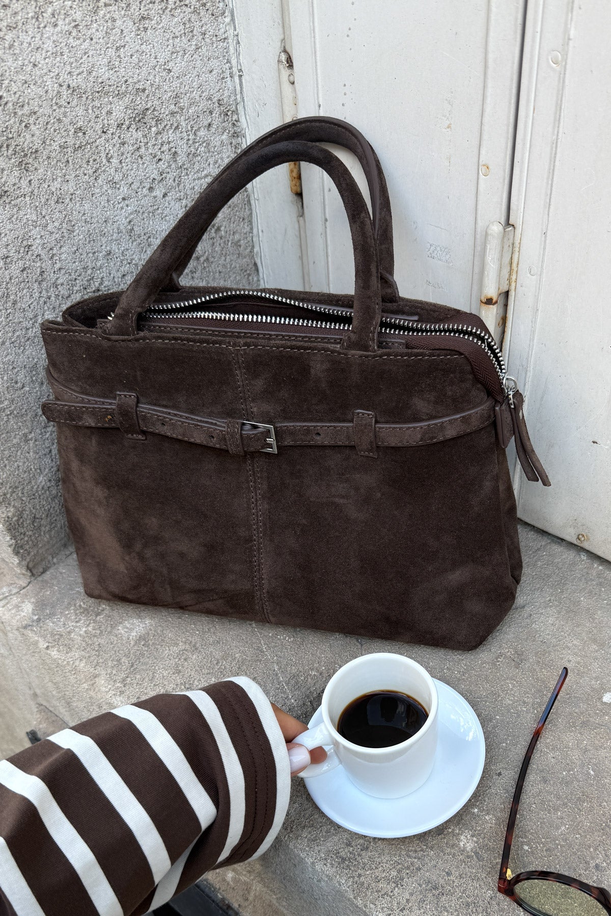 Macie Bag Echtes Wildleder Schoko