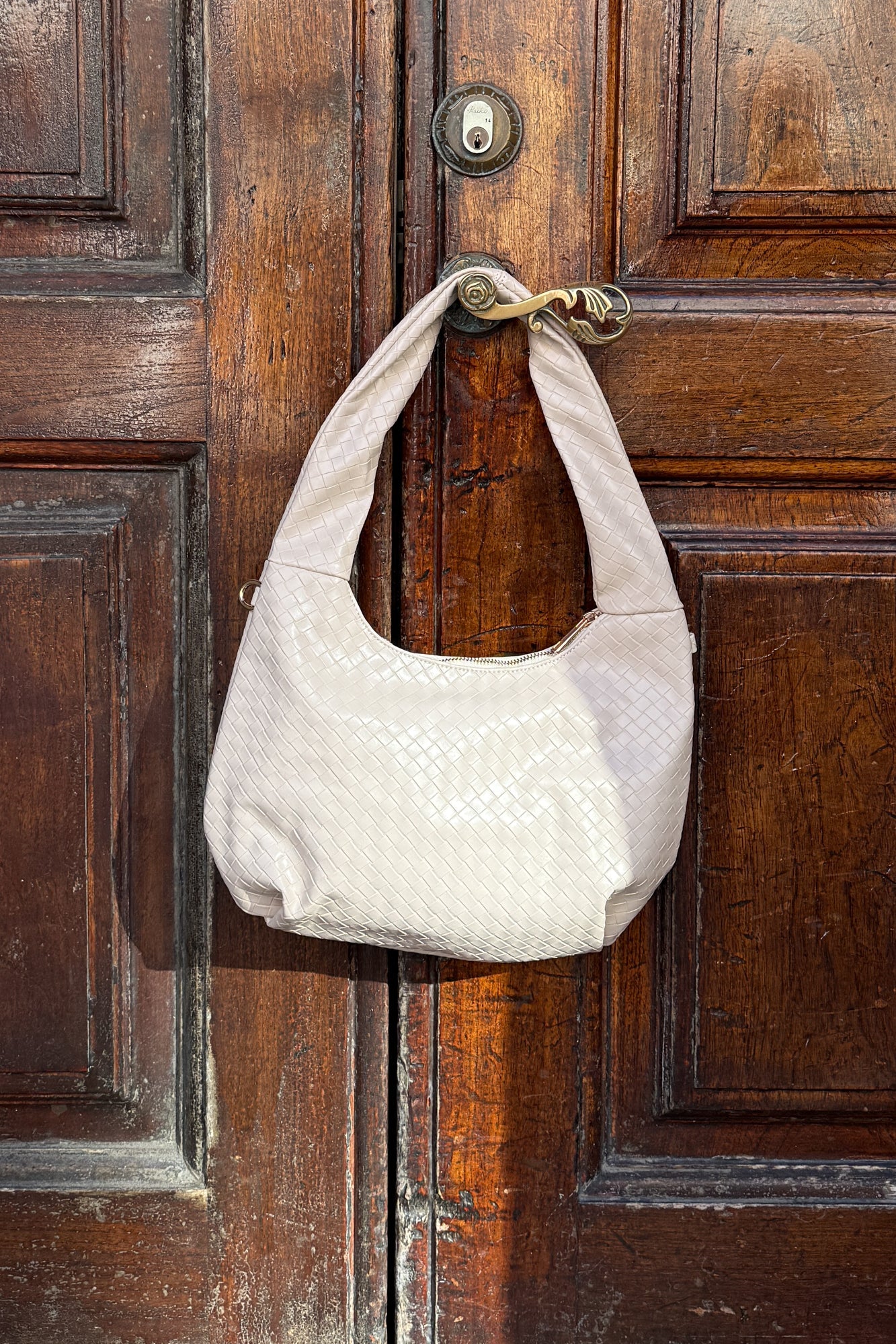 Pfingstrosen-Tasche Beige