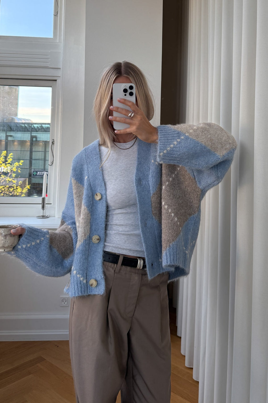 N-Laiana Strickjacke Himmelblau Mix