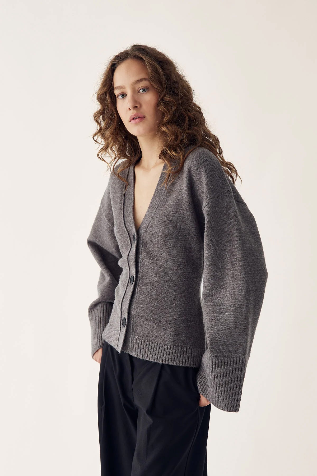 Lenyx Strickjacke Mittelgrau Mel.