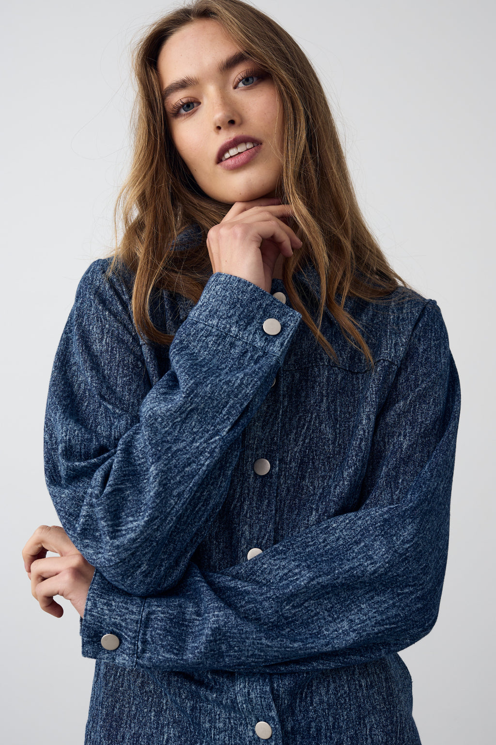 Benita Ls Kleid Blue Snow Wash