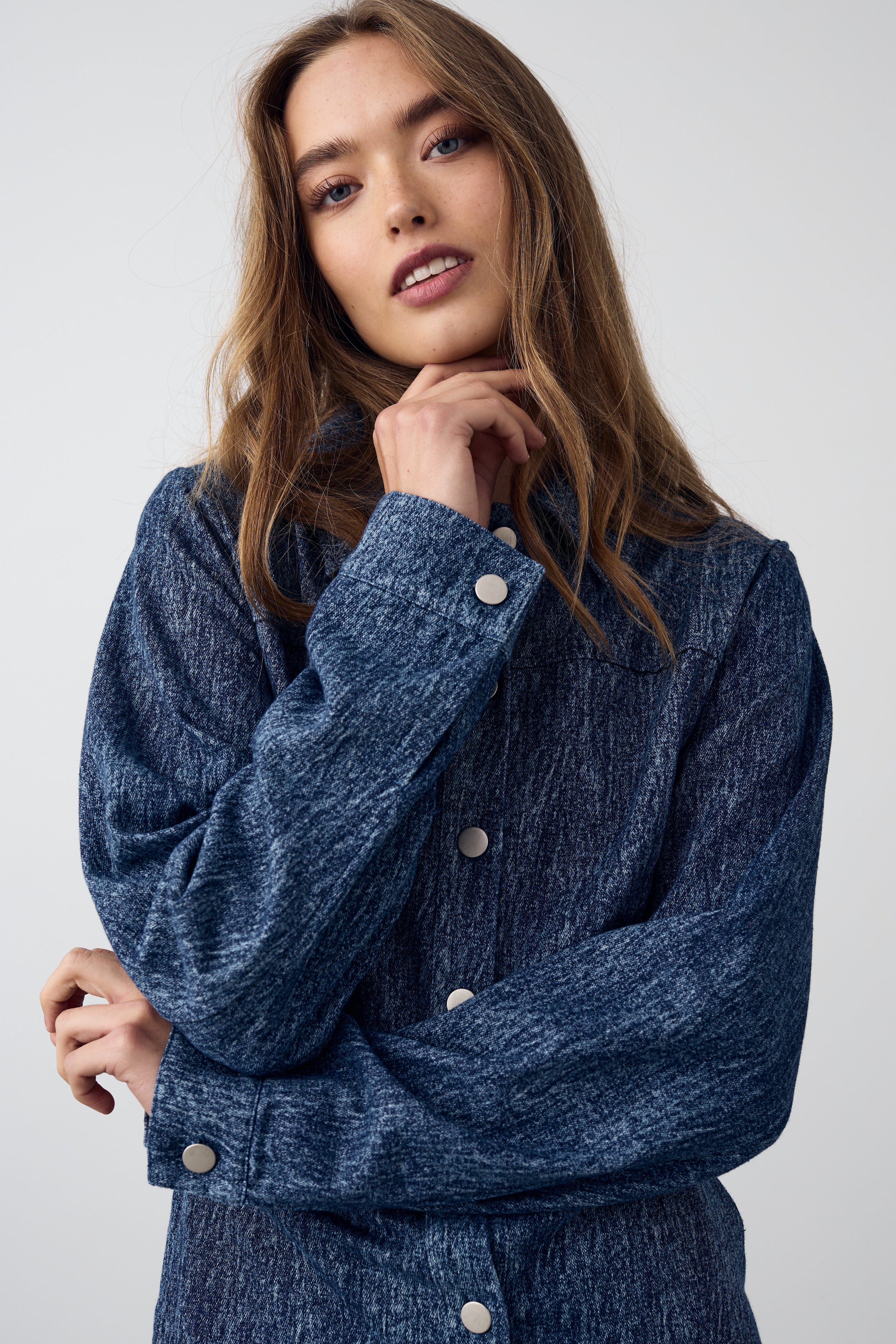 Benita Ls Kleid Blue Snow Wash