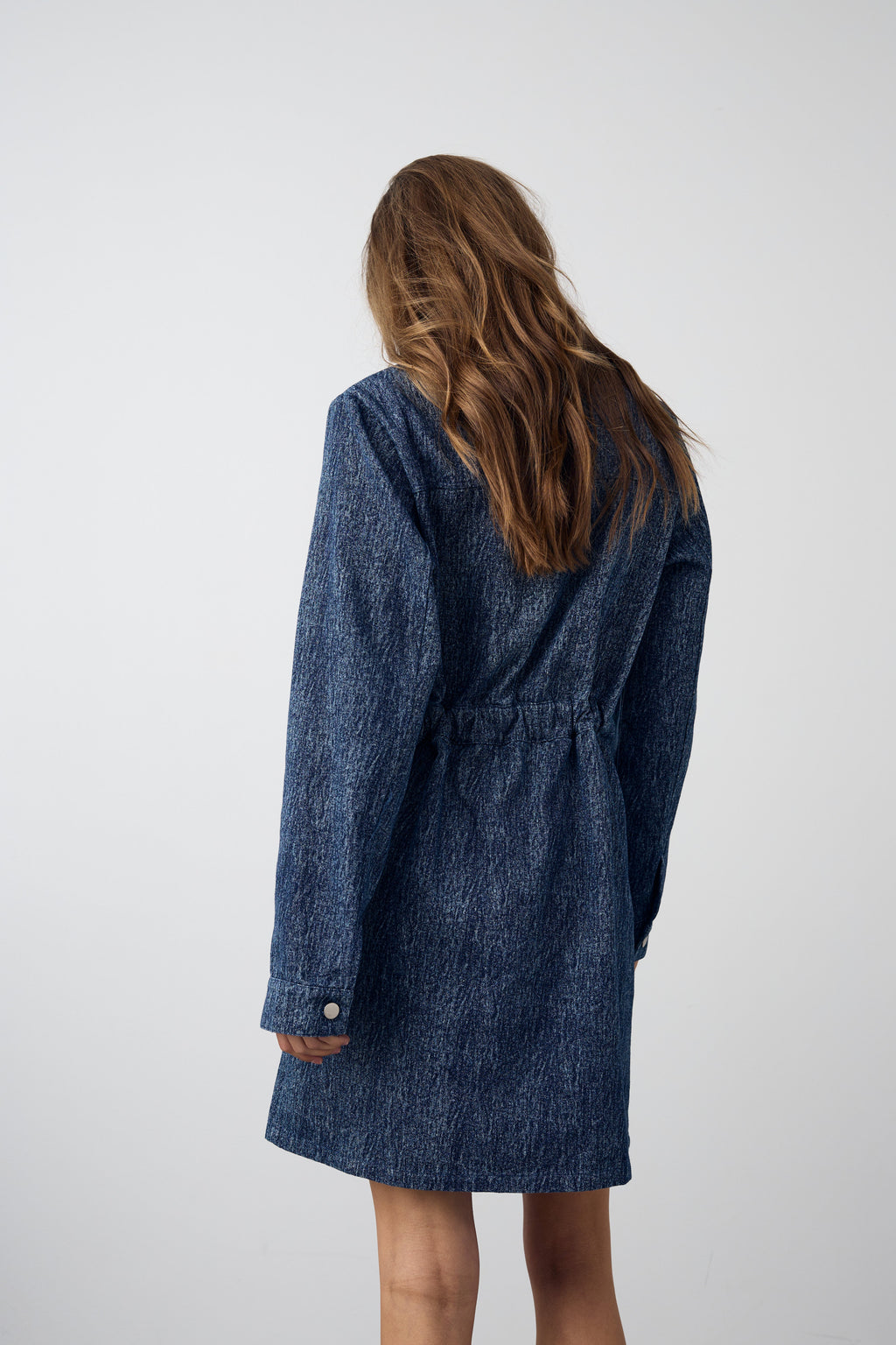 Benita Ls Kleid Blue Snow Wash