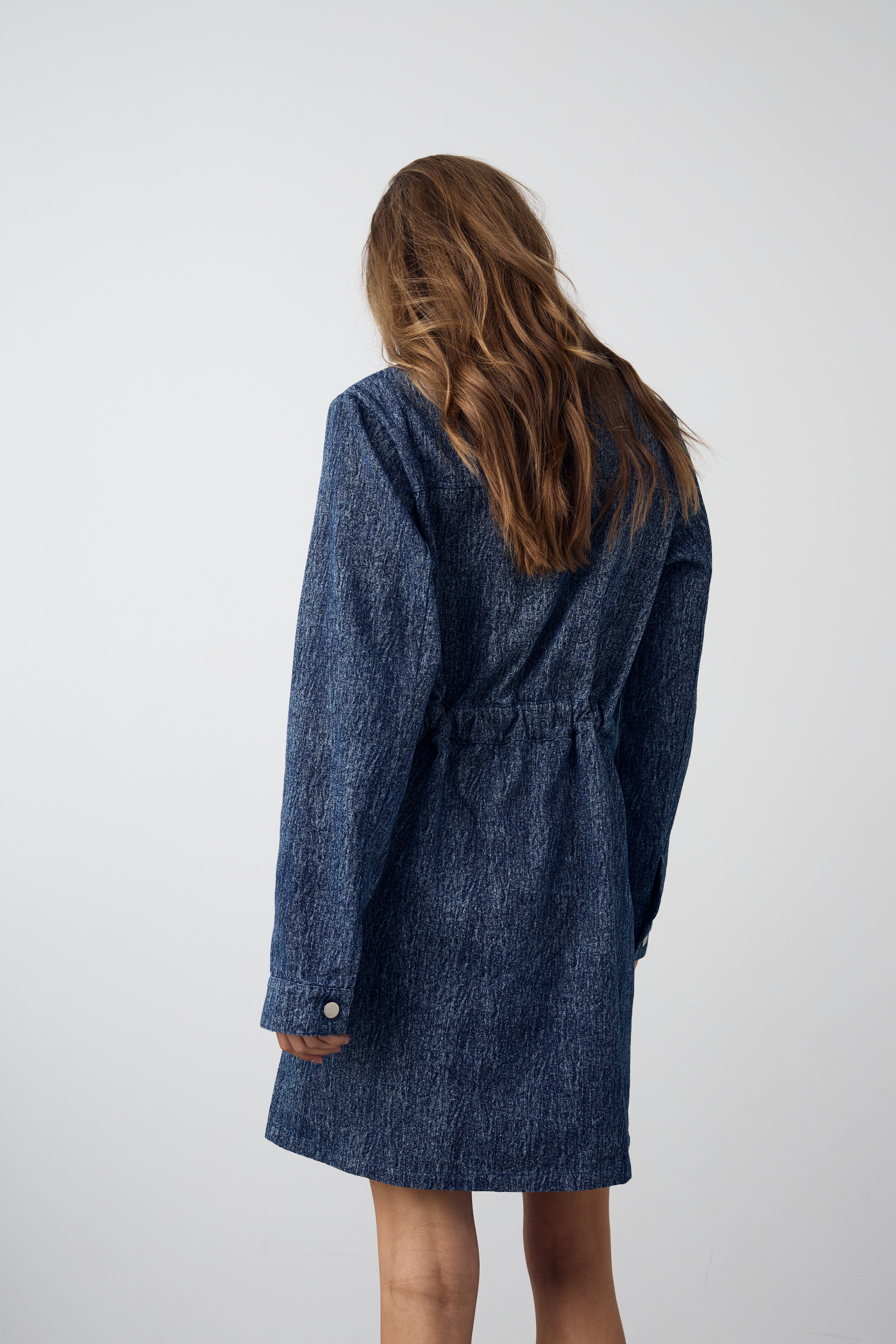 Benita Ls Kleid Blue Snow Wash