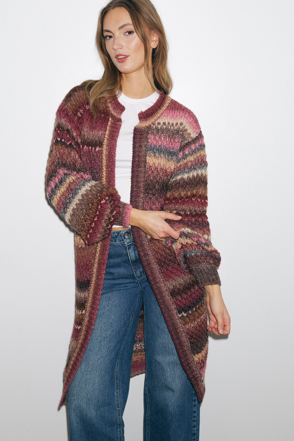Gio Strickjacke Rostfarben meliert