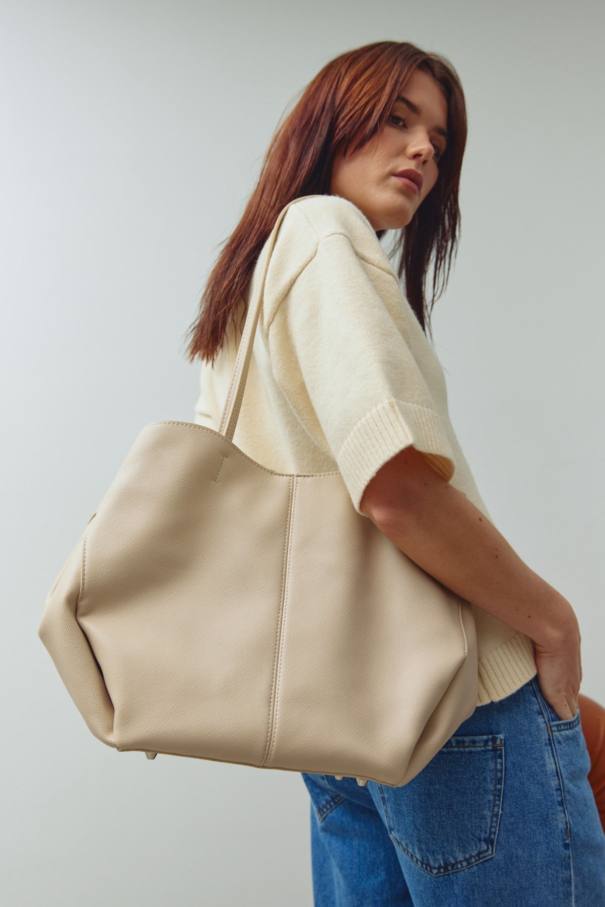 Mariah Tasche Groß Beige