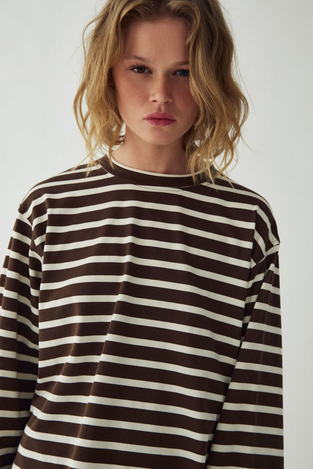 N-Maple LS T-Shirt Eton Brown Ivory Streifen