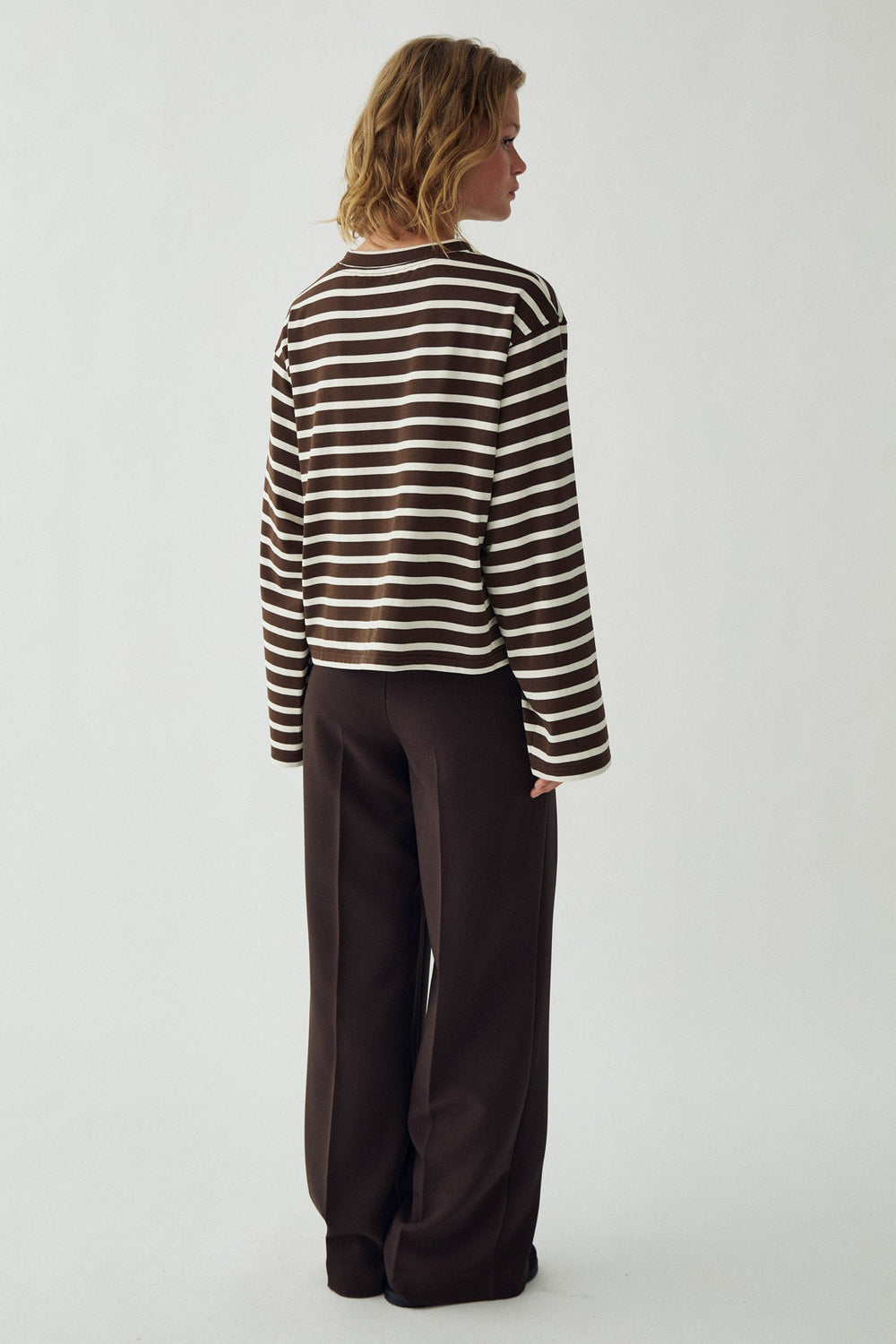 N-Maple LS T-Shirt Eton Brown Ivory Streifen