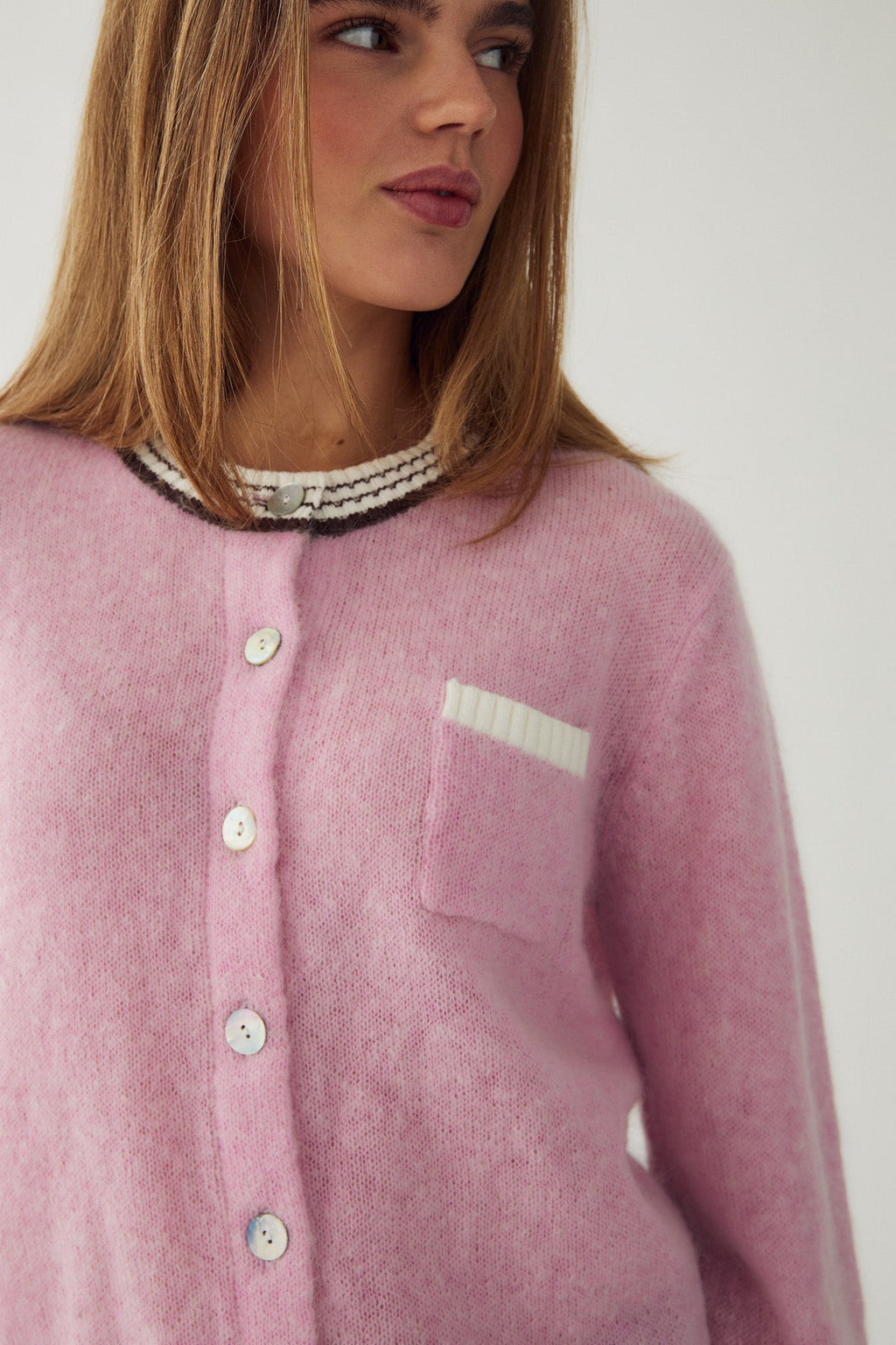 N-Nattie Knit Cardigan Blush Brown