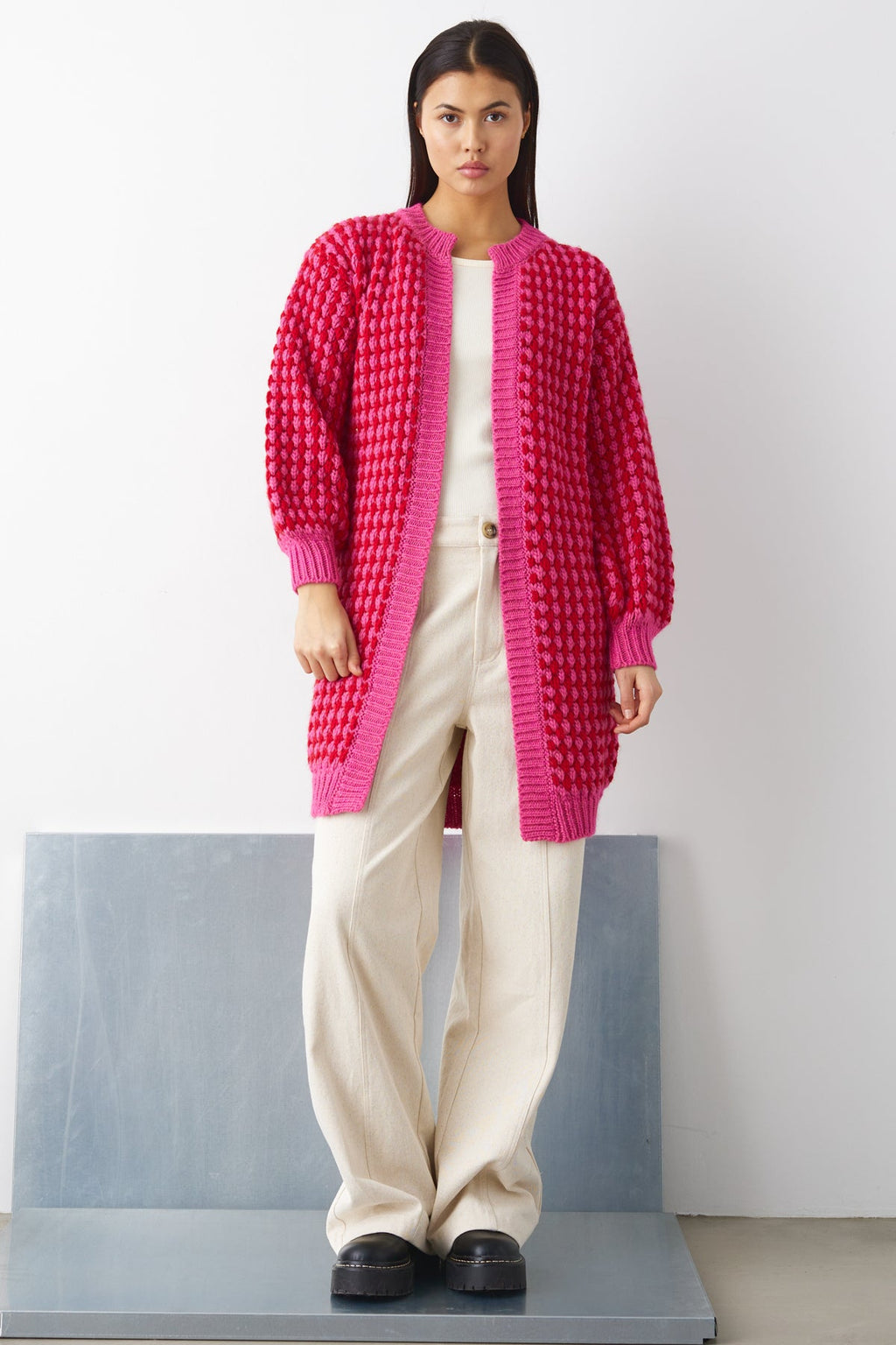 Gio Strickjacke Pink Rot Mix