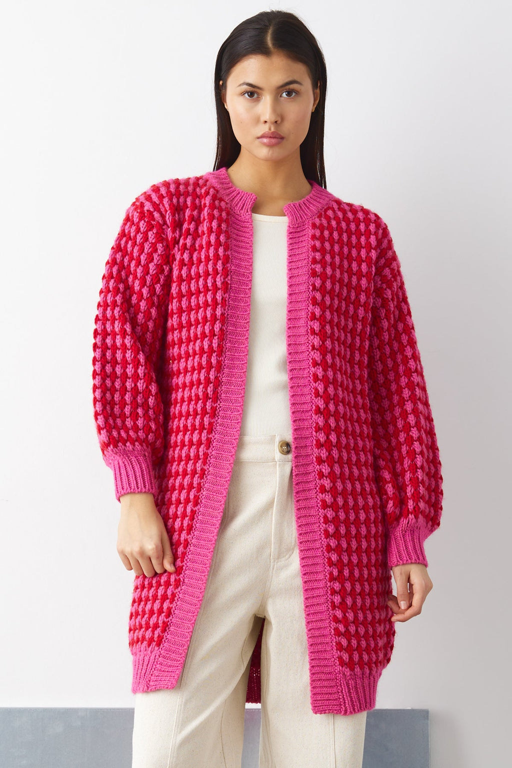 Gio Strickjacke Pink Rot Mix