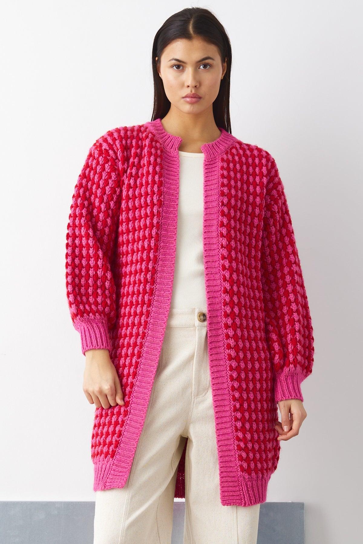 Gio Strickjacke Pink Rot Mix