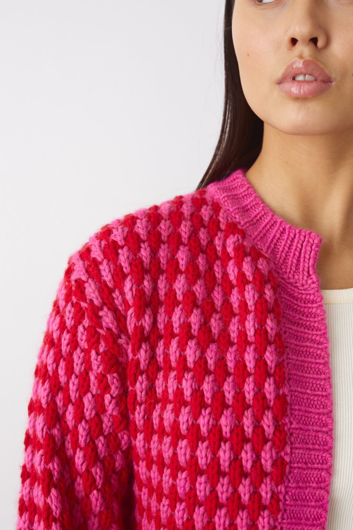 Gio Strickjacke Pink Rot Mix