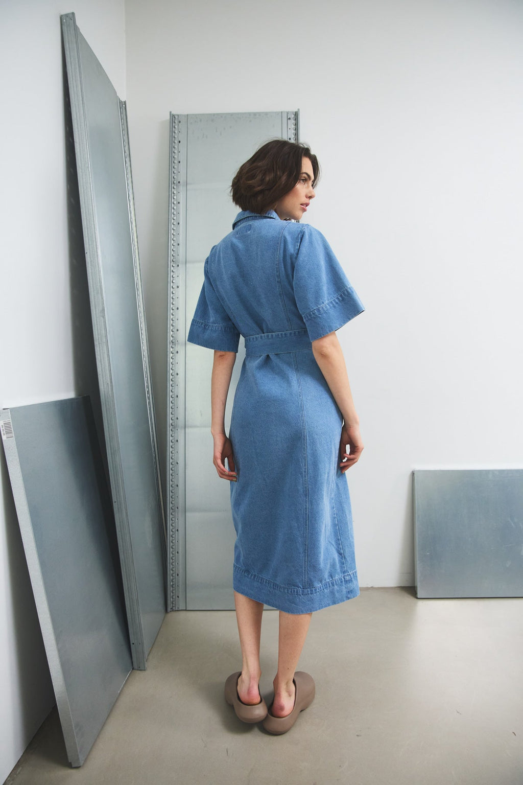 Keisley-Kleid Hellblau Washed