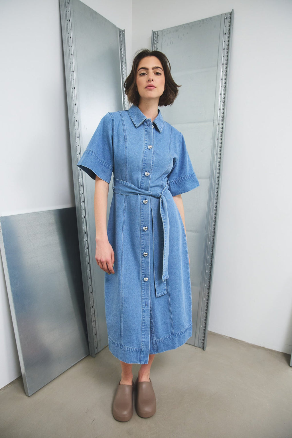 Keisley-Kleid Hellblau Washed