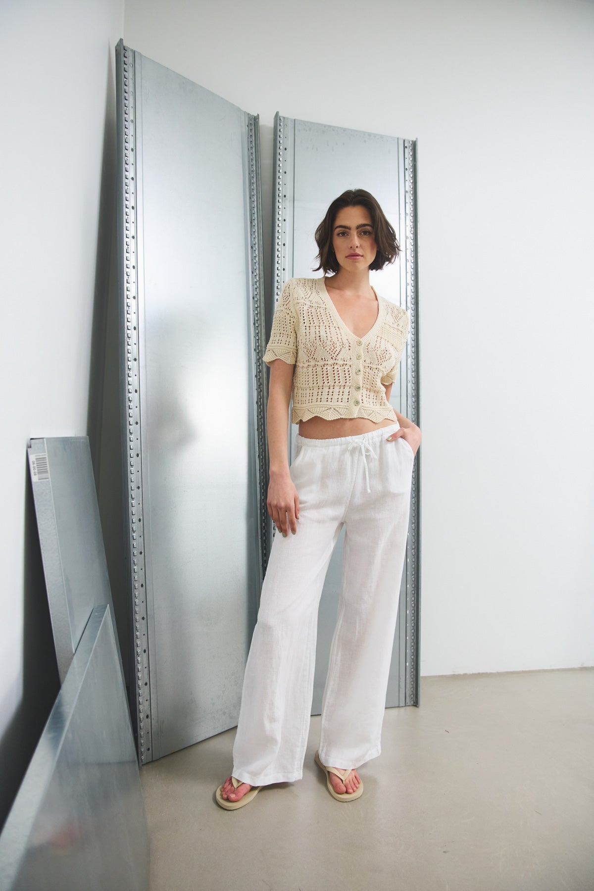 Samira Leinenhose Weiß