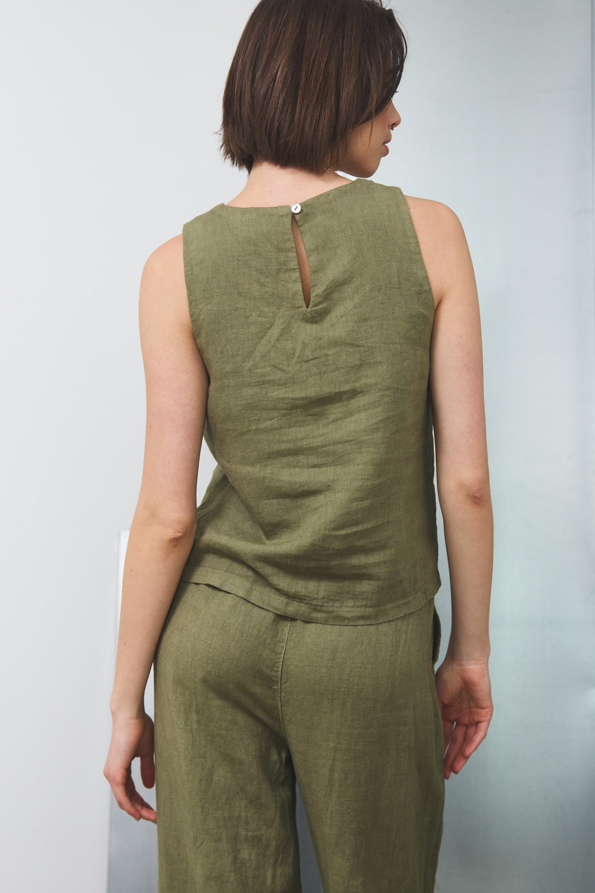 Samira Leinenbluse Khaki
