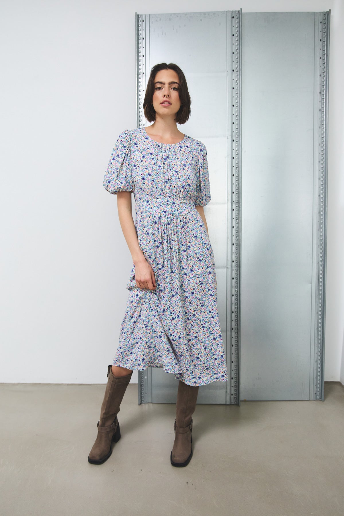 Skyler Kleid Rosa/Aprikose Blume