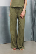 Noellas Samira Linen Pants Khaki. Køb Bukser hos www.noellafashion.dk