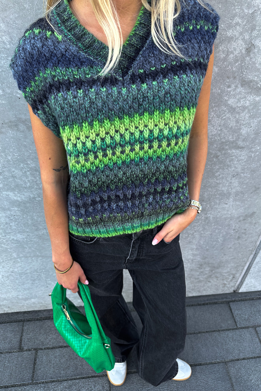 Strickweste Gio Grün Mix